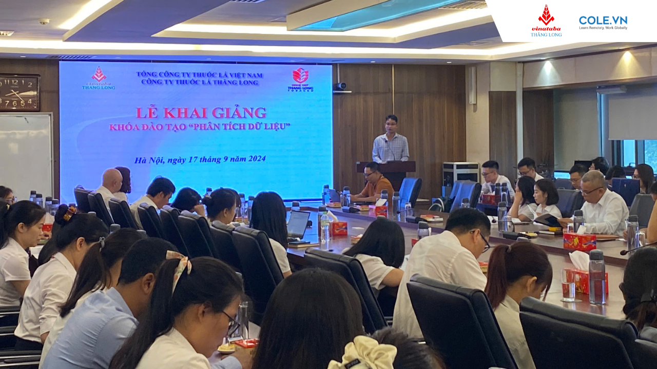 [COLE x VINATABA THĂNG LONG] Khai giảng khóa đào tạo Phân tích dữ liệu dành cho cán bộ, quản lý thuộc Công ty TNHH MTV Thuốc lá Thăng Long